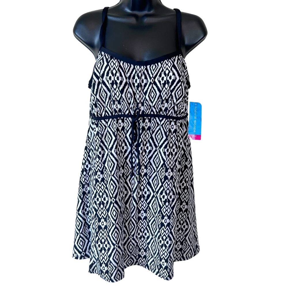 Tropical Escape Empire Swimsuit Dress in Diamond Delight Print
